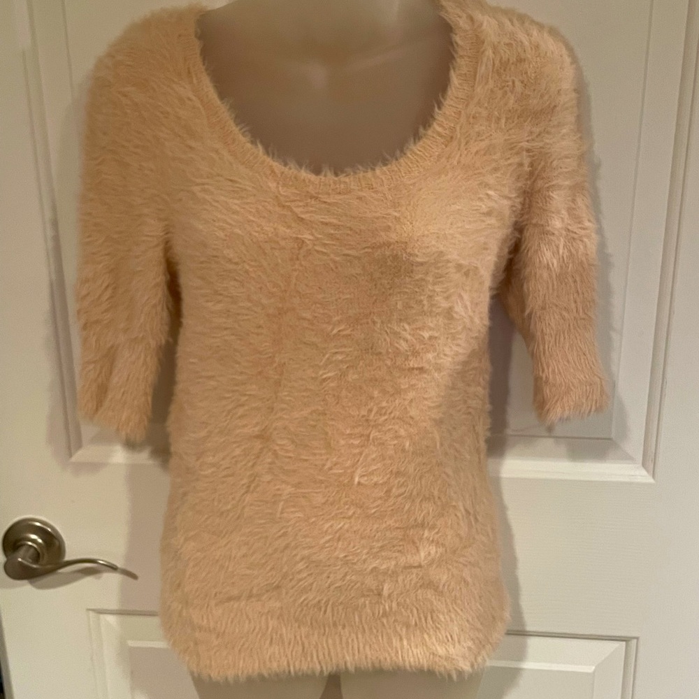 Anthropologie Knitted Knotted shaggy cozy sweater Sz S b718